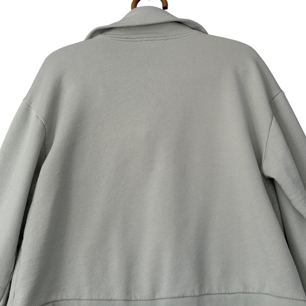 MNG | Collared 1/4 Zip Sweatshirt Size S Pale Green - Picture 6 of 11